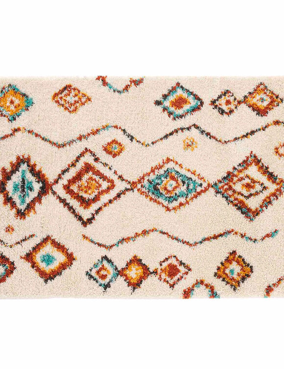 Tapis rectangulaire berbère coloré (écru / multicolore) Tapis rectangulaire berbère coloré (écru / multicolore)
